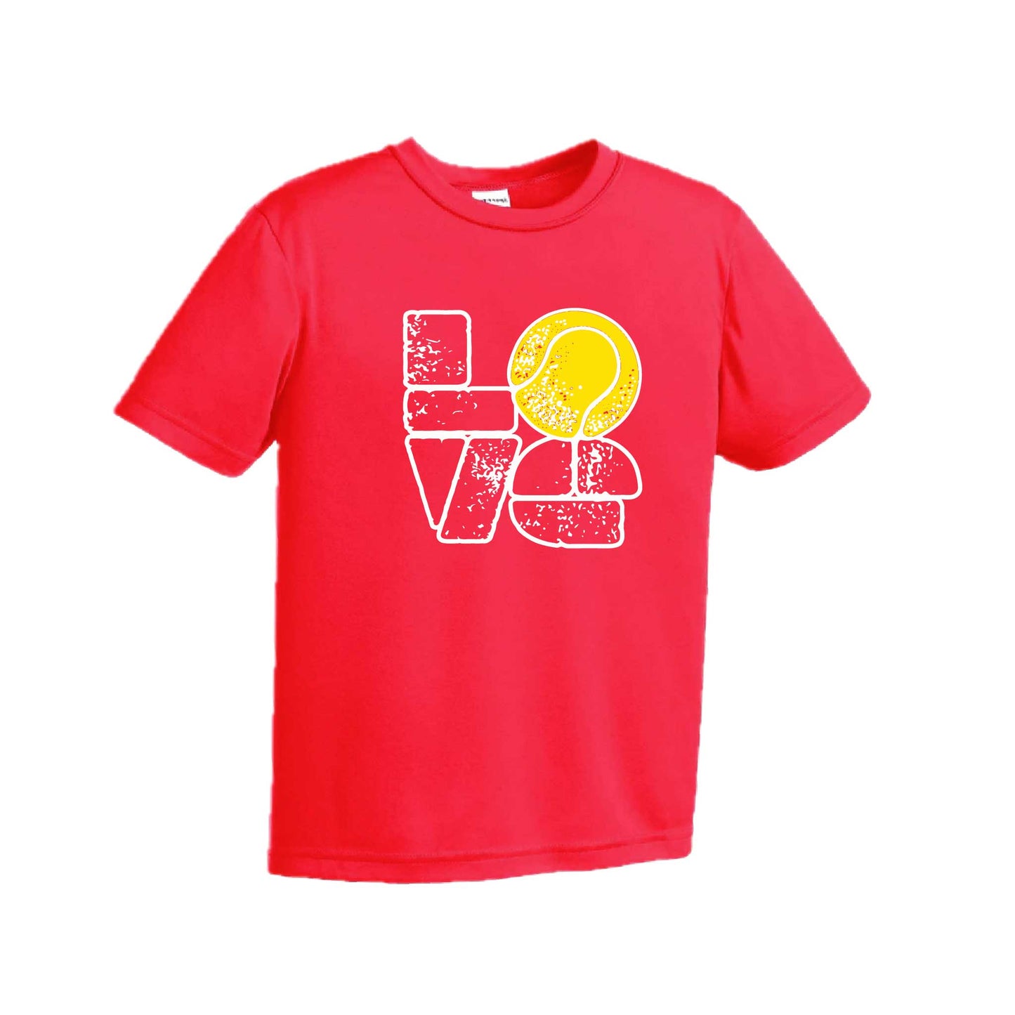 Love Stacked | Youth Short Sleeve Tennis Performance T-Shirts | 100% Polyester