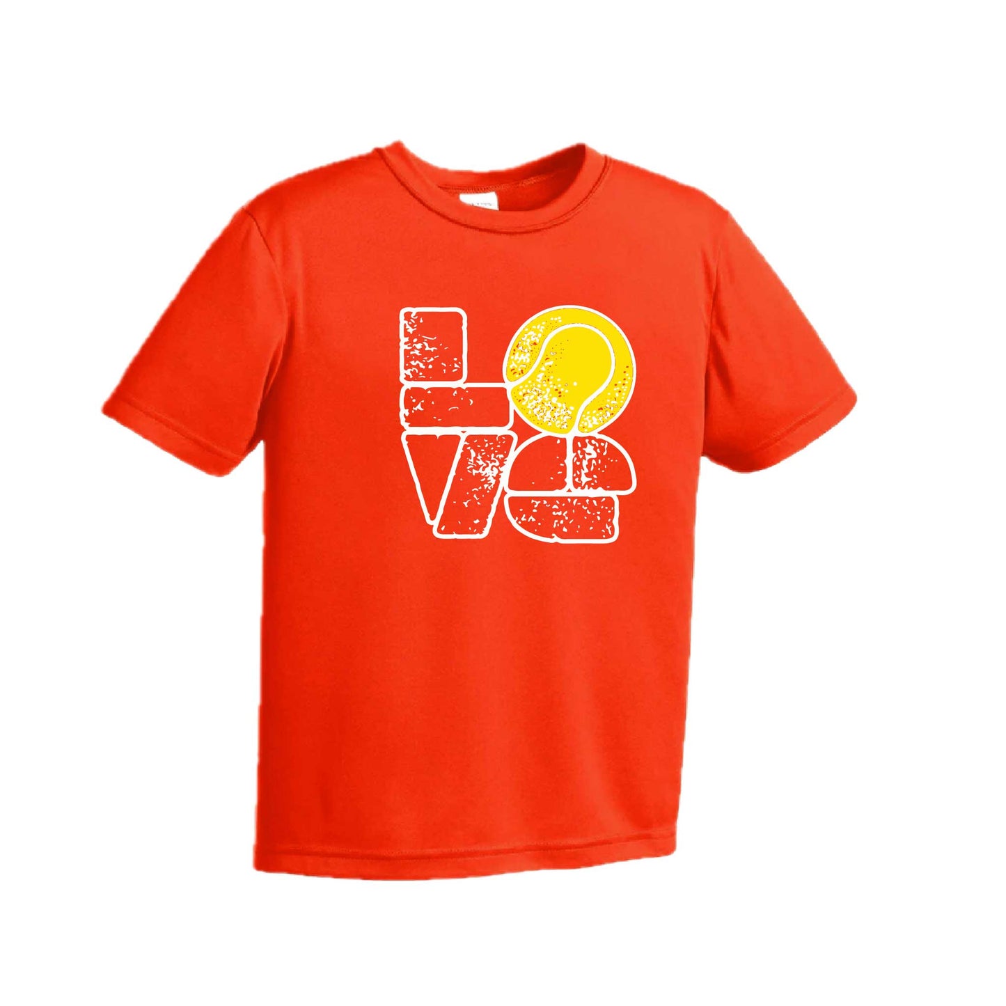 Love Stacked | Youth Short Sleeve Tennis Performance T-Shirts | 100% Polyester