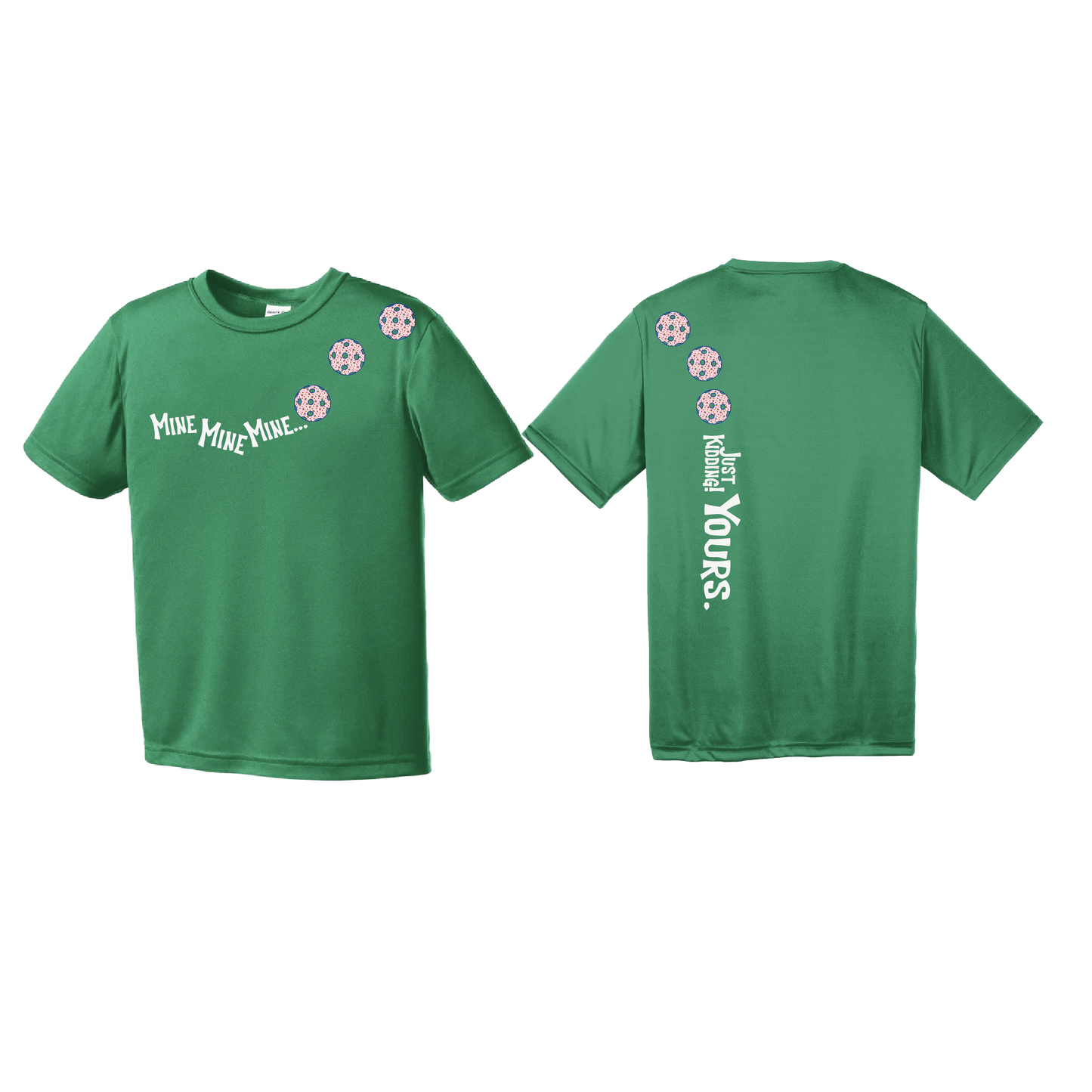 Mine JK Yours (Pickleballs With Stars) | Youth Short Sleeve Pickleball Shirts | 100% Polyester