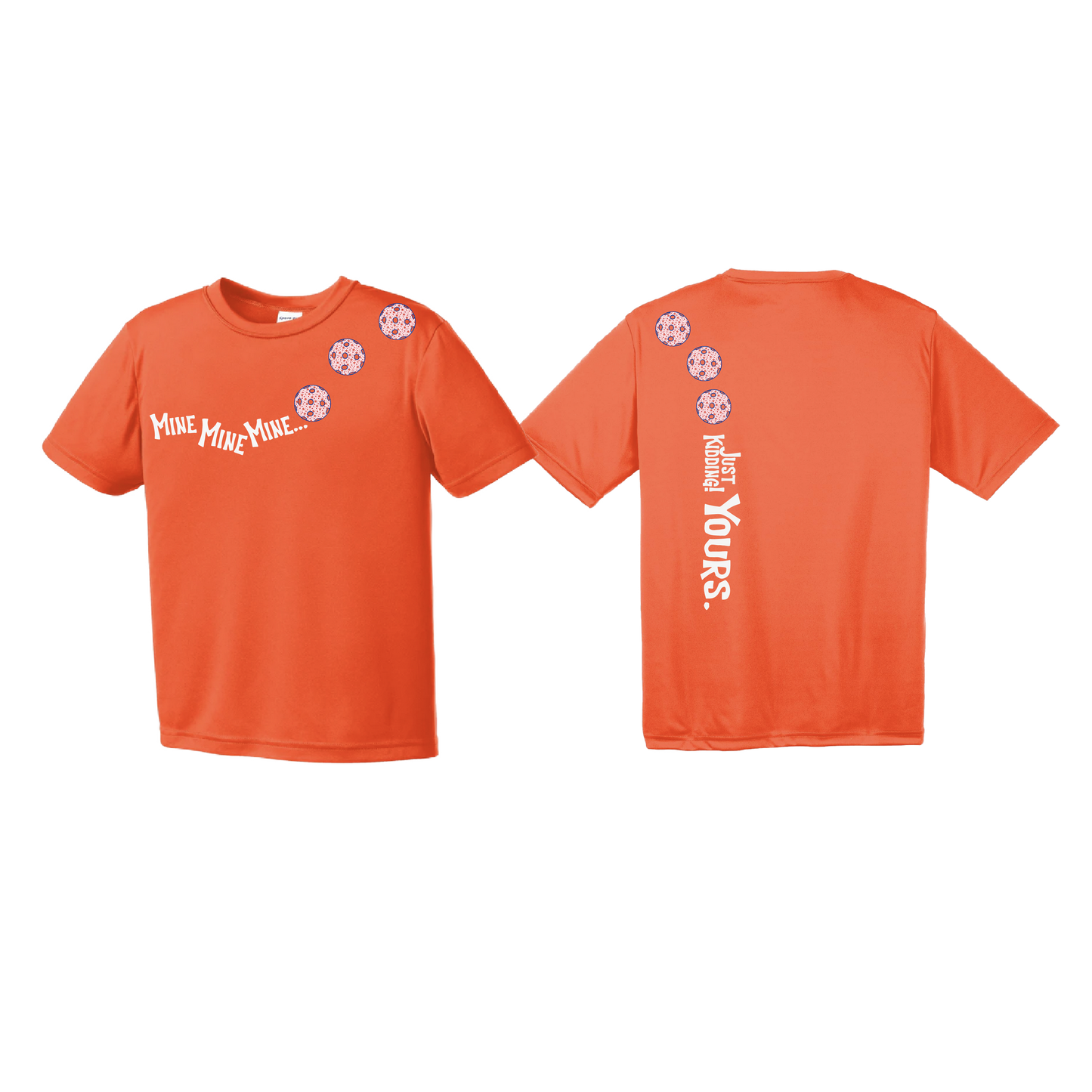 Mine JK Yours (Pickleballs With Stars) | Youth Short Sleeve Pickleball Shirts | 100% Polyester