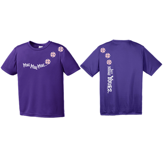 Mine JK Yours (Pickleballs With Stars) | Youth Short Sleeve Pickleball Shirts | 100% Polyester