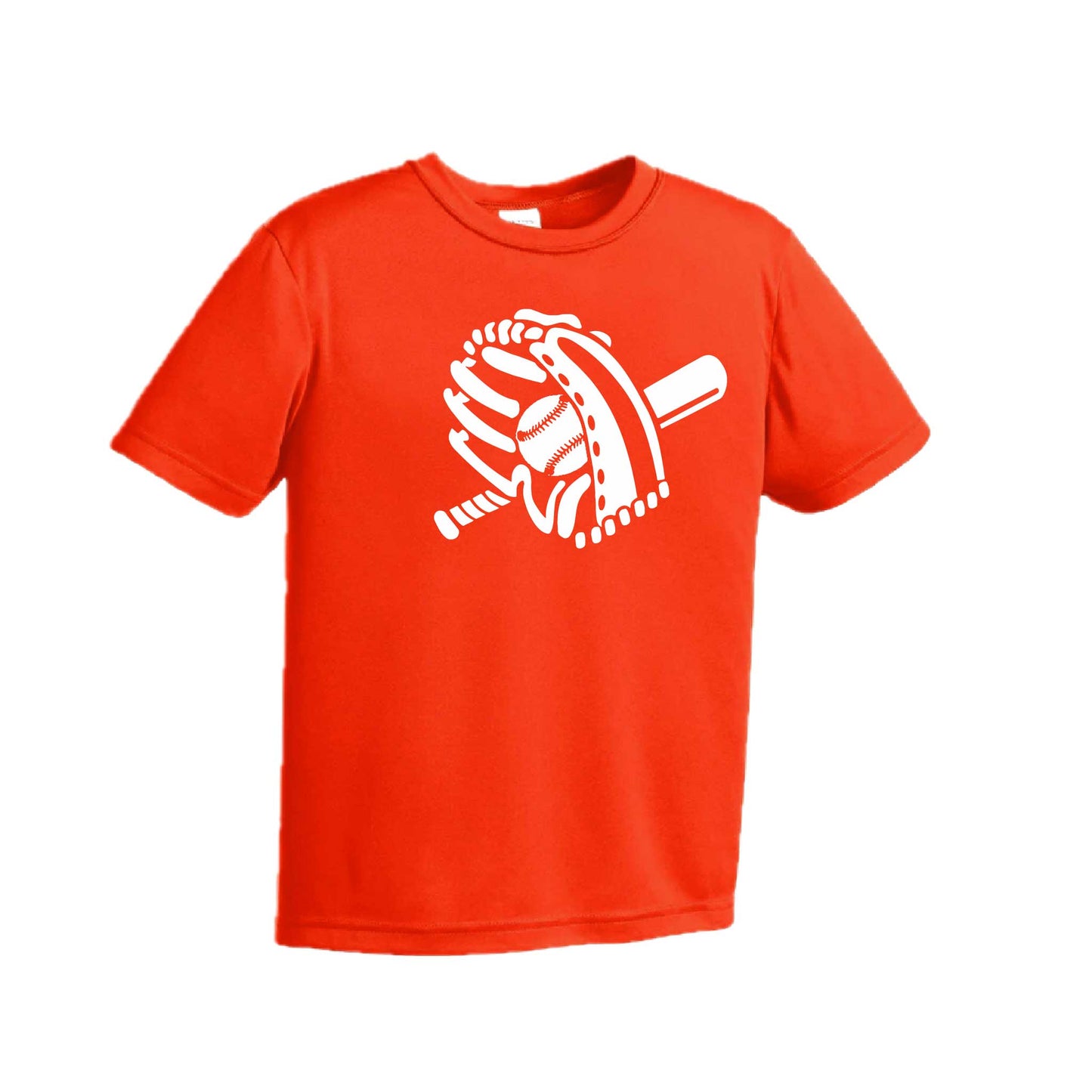 Baseball Mitt | Youth Short Sleeve Baseball Performance T-Shirts | 100% Polyester
