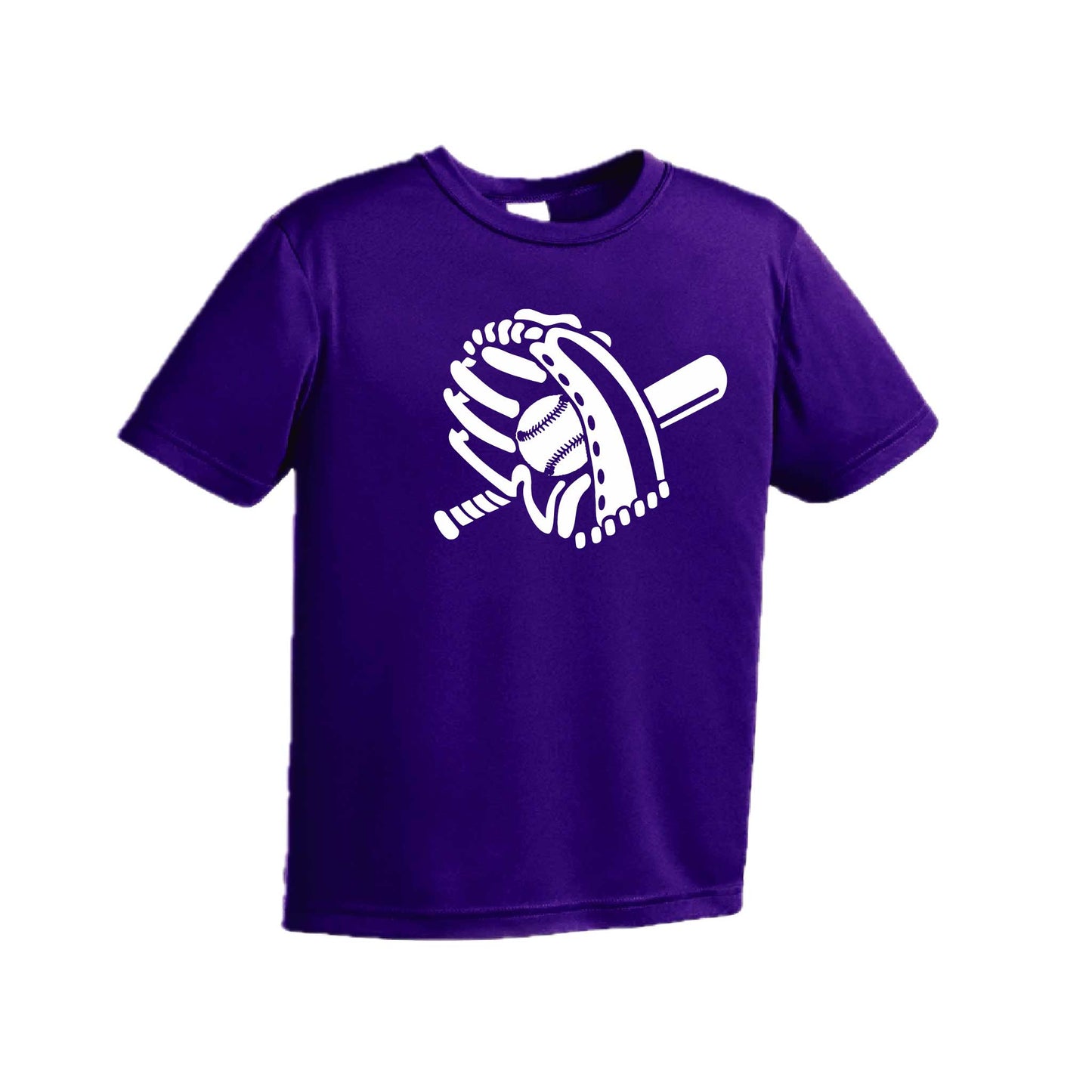 Baseball Mitt | Youth Short Sleeve Baseball Performance T-Shirts | 100% Polyester
