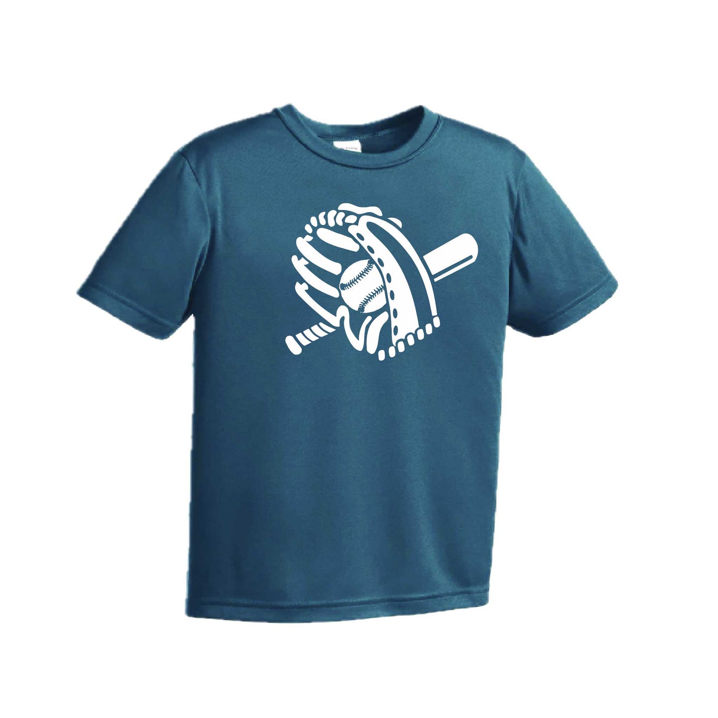 Baseball Mitt | Youth Short Sleeve Baseball Performance T-Shirts | 100% Polyester