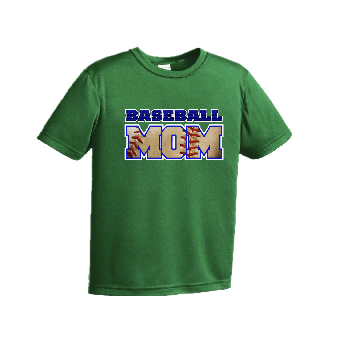 Baseball Mom | Youth Short Sleeve Baseball Performance T-Shirts | 100% Polyester