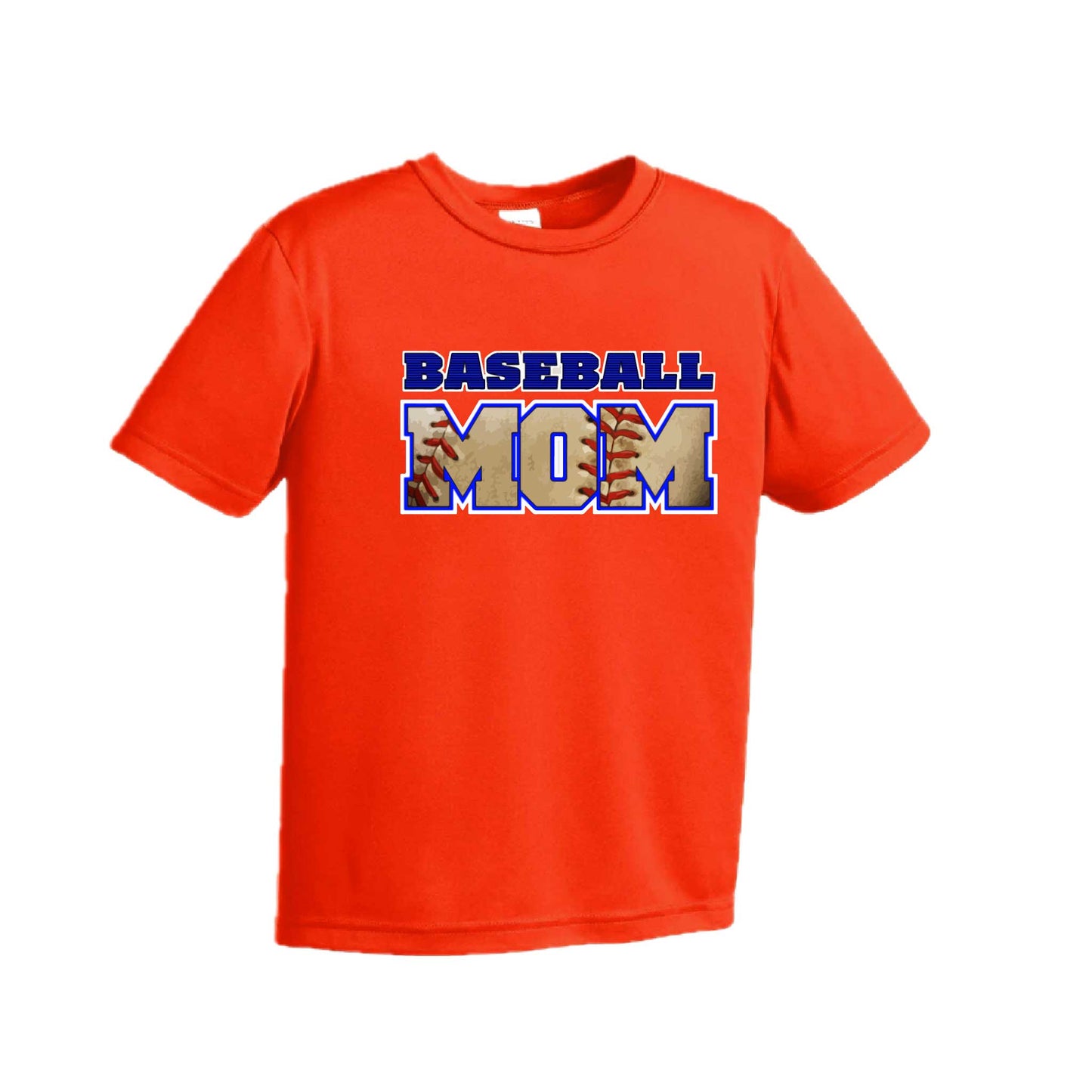 Baseball Mom | Youth Short Sleeve Baseball Performance T-Shirts | 100% Polyester