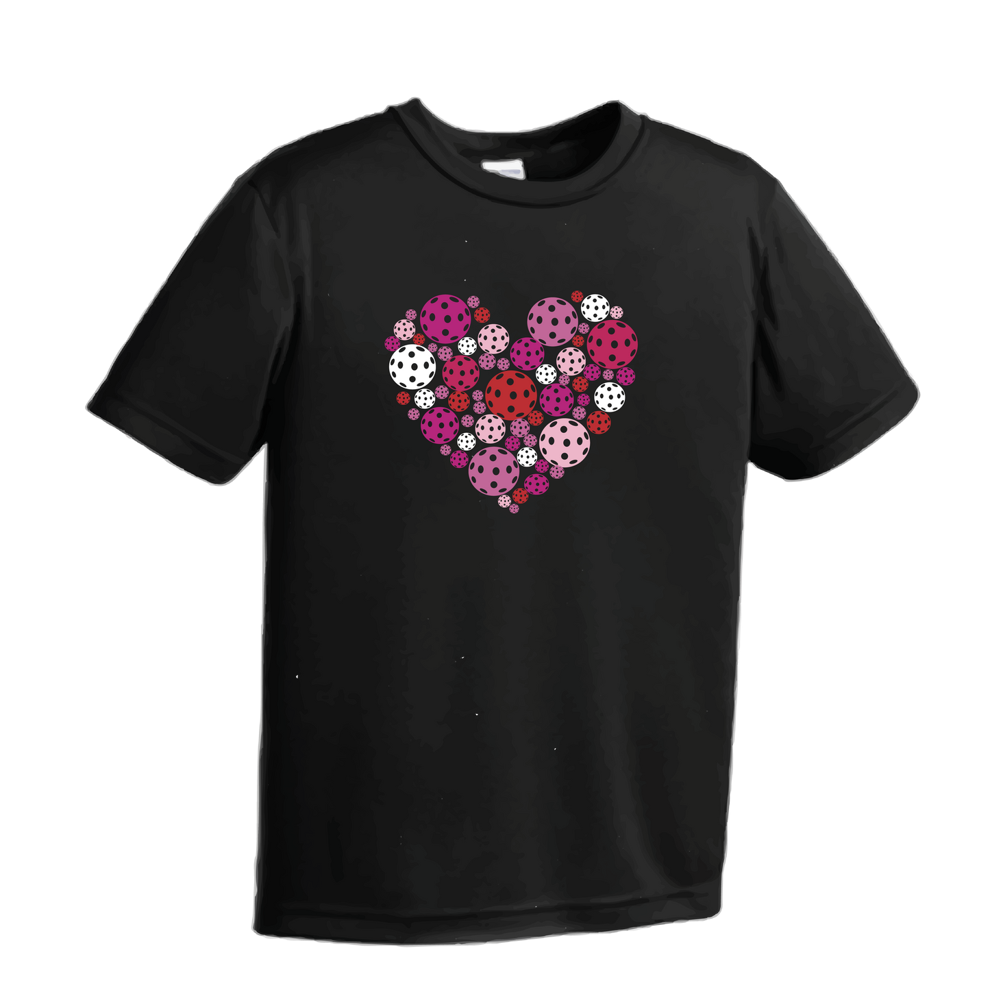 Pickleball Heart | Youth Short Sleeve Athletic Pickleball Shirt | 100% Polyester