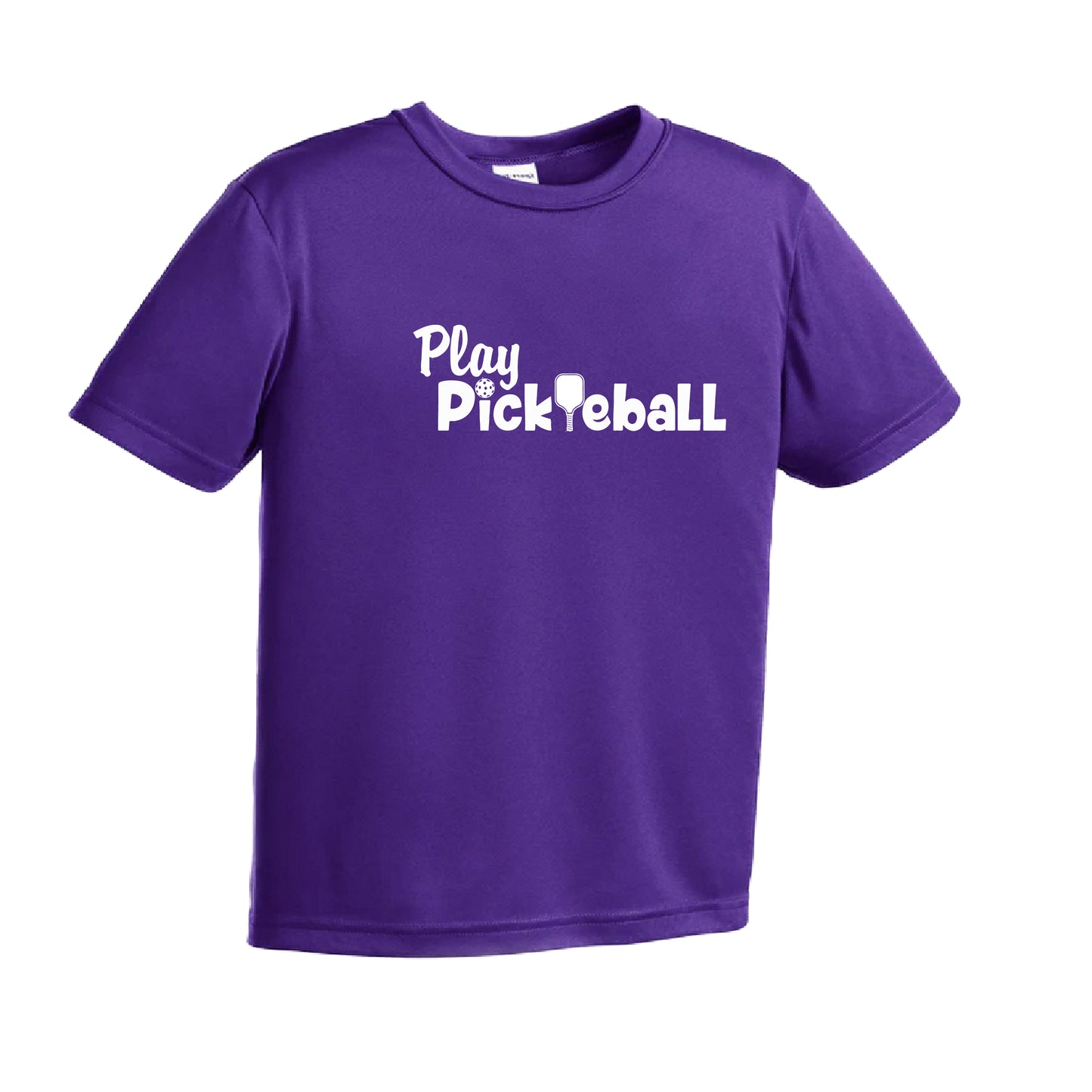 Play Pickleball | Youth Short Sleeve Athletic Pickleball Shirt | 100% Polyester