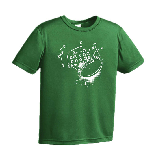 Football Playbook | Youth Short Sleeve Football T-Shirts | 100% Polyester