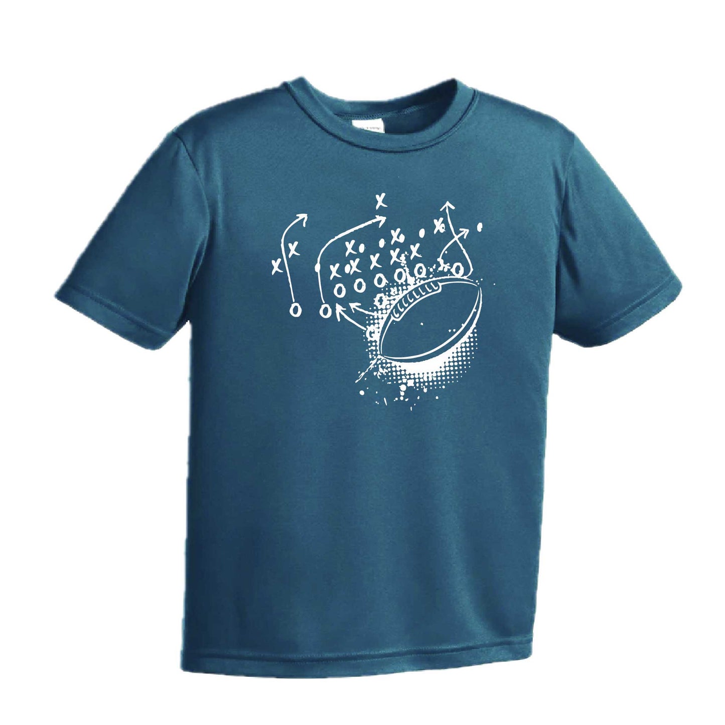 Football Playbook | Youth Short Sleeve Football T-Shirts | 100% Polyester