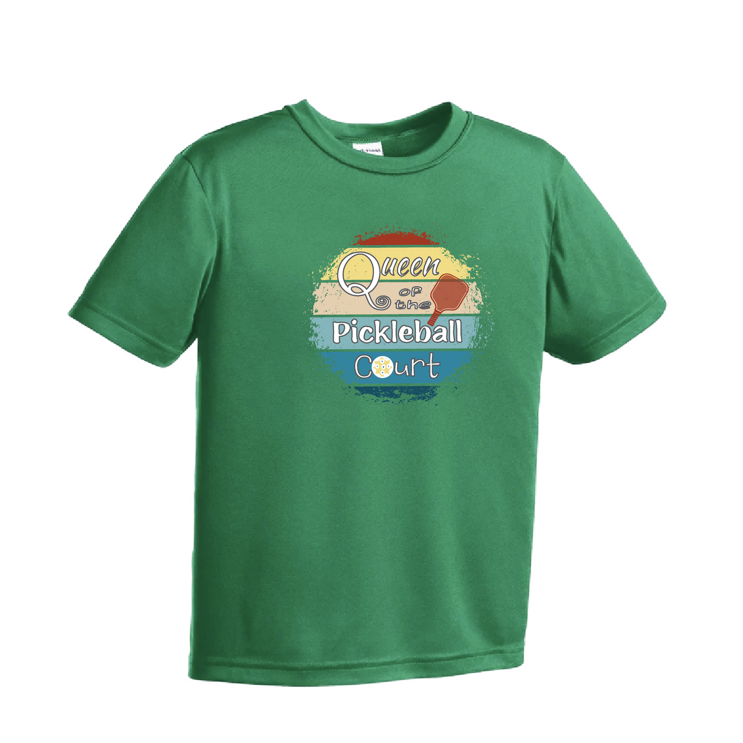 Queen of the Pickleball Court | Youth Short Sleeve Pickleball Shirts | 100% Polyester