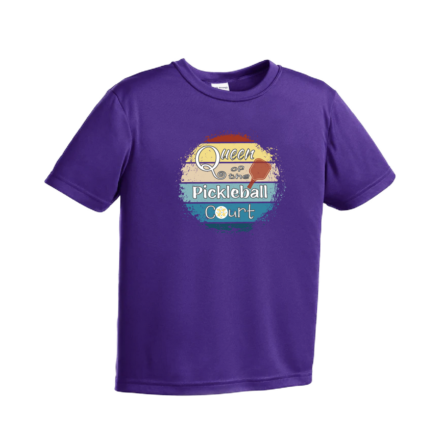 Queen of the Pickleball Court | Youth Short Sleeve Pickleball Shirts | 100% Polyester