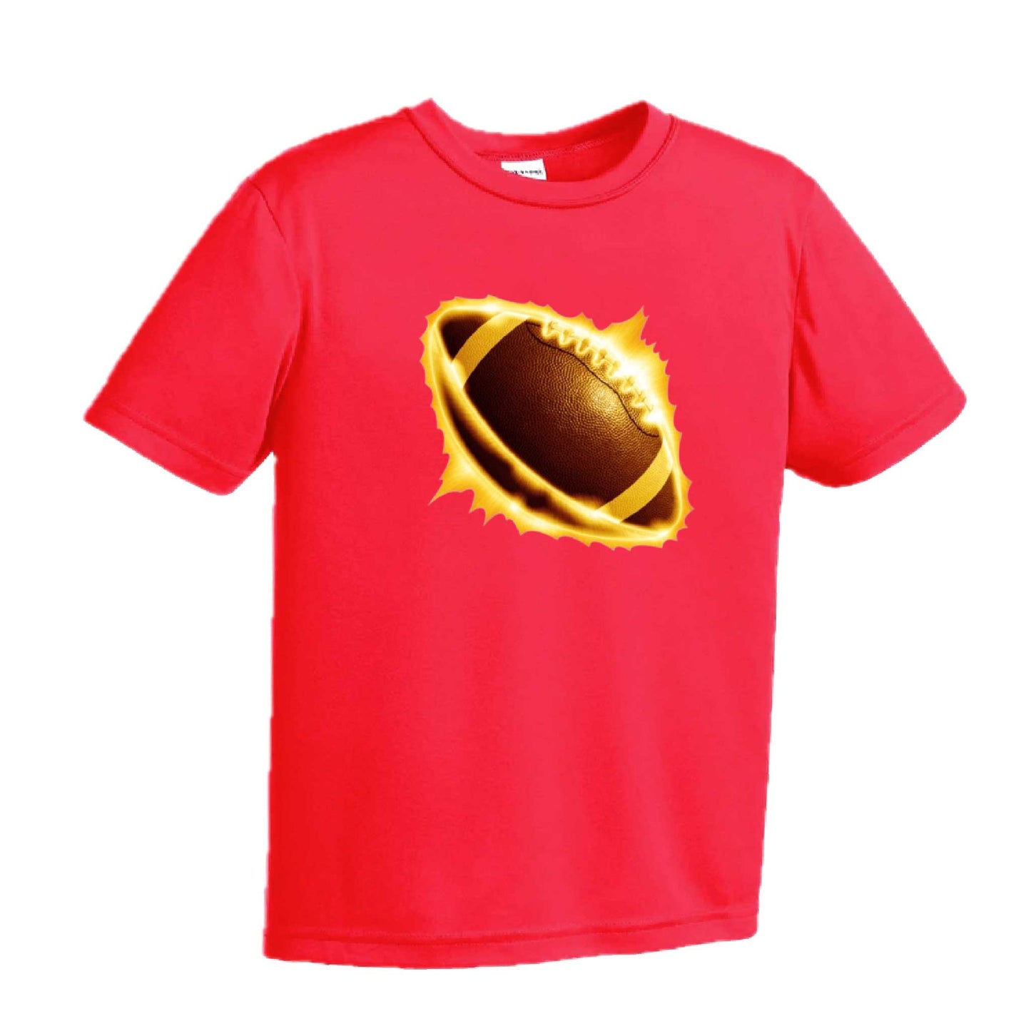 Radioactive Football  | Youth Short Sleeve Football T-Shirts | 100% Polyester