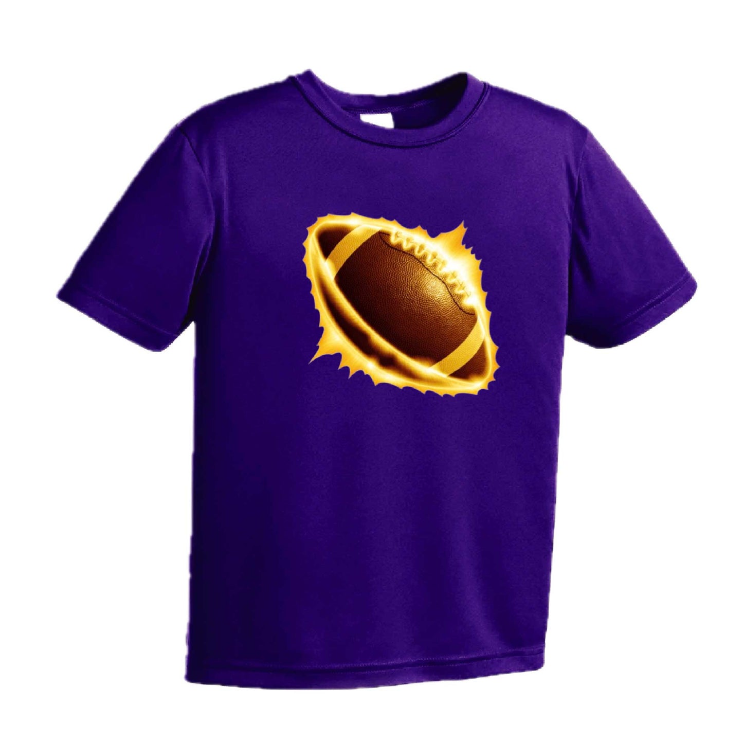 Radioactive Football  | Youth Short Sleeve Football T-Shirts | 100% Polyester