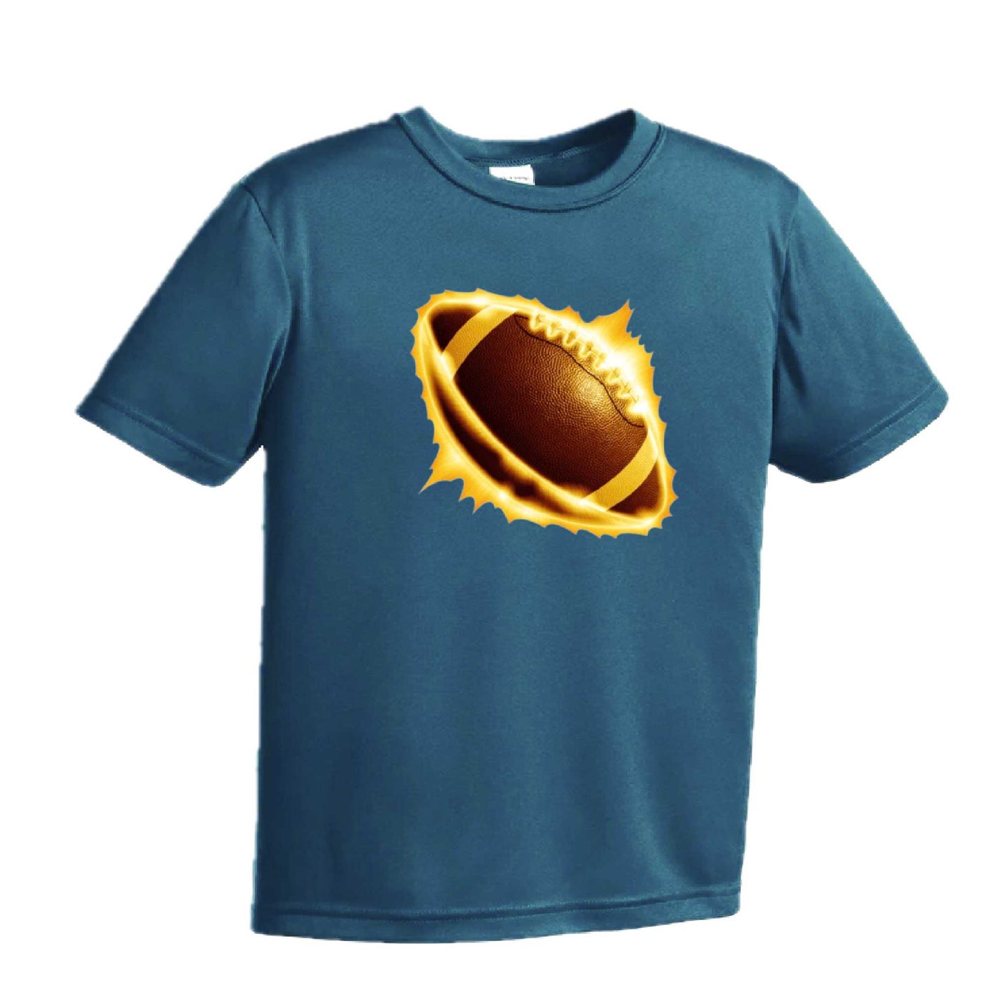 Radioactive Football  | Youth Short Sleeve Football T-Shirts | 100% Polyester