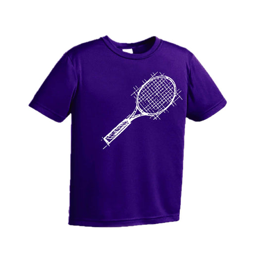 Retro Tennis | Youth Short Sleeve Tennis Performance T-Shirts | 100% Polyester