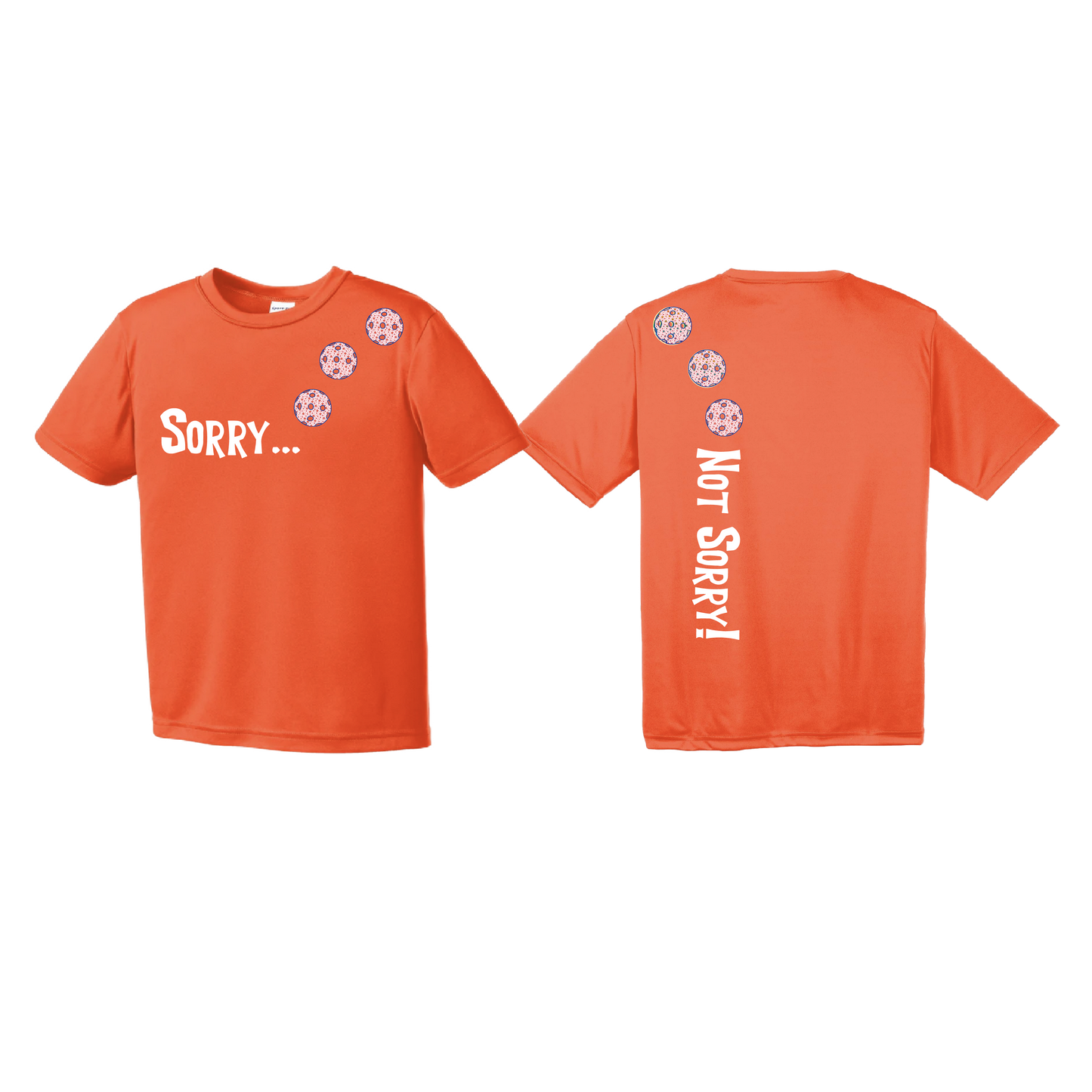 Sorry Not Sorry (Pickleballs With Stars) | Youth Short Sleeve Pickleball Shirts | 100% Polyester