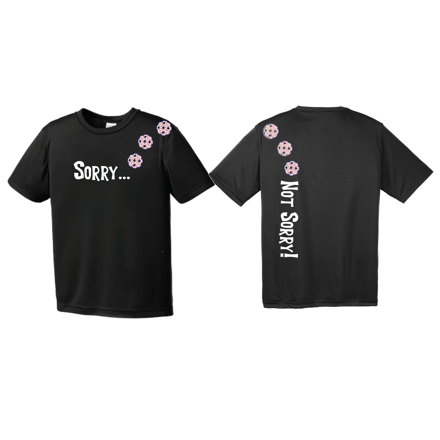 Sorry Not Sorry (Pickleballs With Stars) | Youth Short Sleeve Pickleball Shirts | 100% Polyester