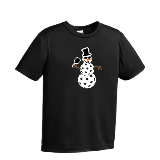 Snowman | Youth Short Sleeve Pickleball Shirts | 100% Polyester