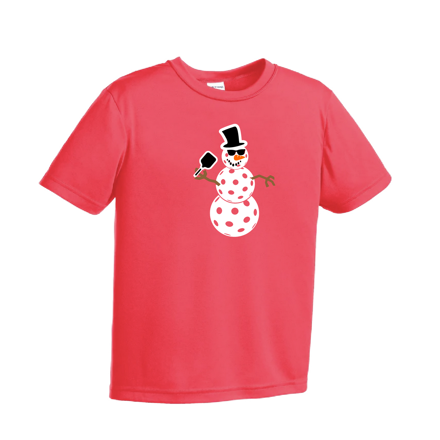 Snowman | Youth Short Sleeve Pickleball Shirts | 100% Polyester