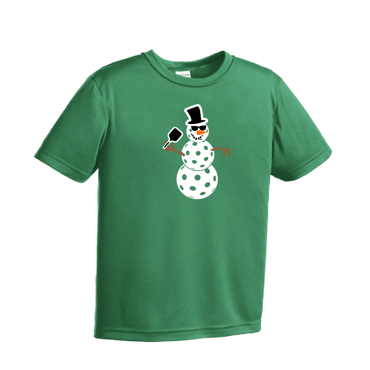 Snowman | Youth Short Sleeve Pickleball Shirts | 100% Polyester