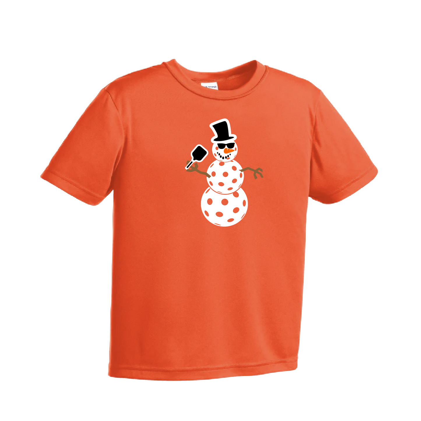 Snowman | Youth Short Sleeve Pickleball Shirts | 100% Polyester