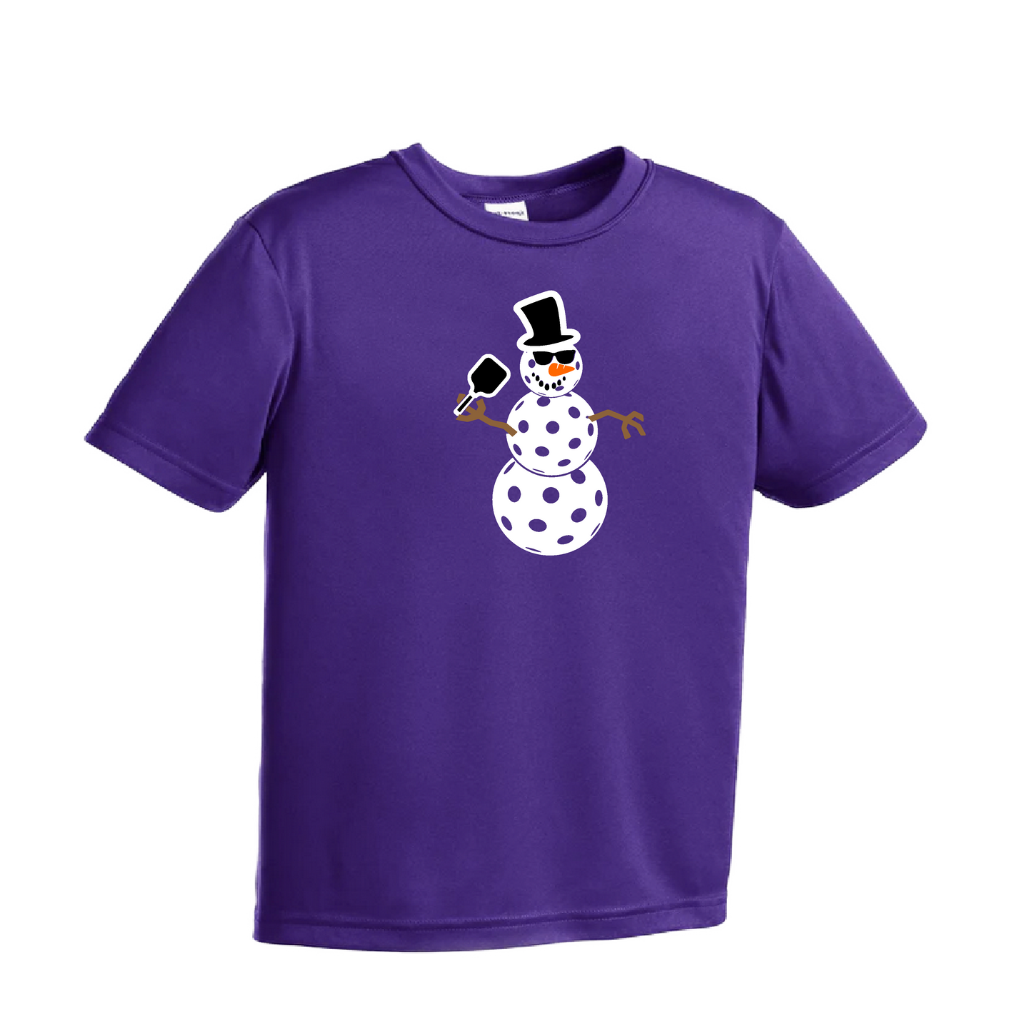 Snowman | Youth Short Sleeve Pickleball Shirts | 100% Polyester