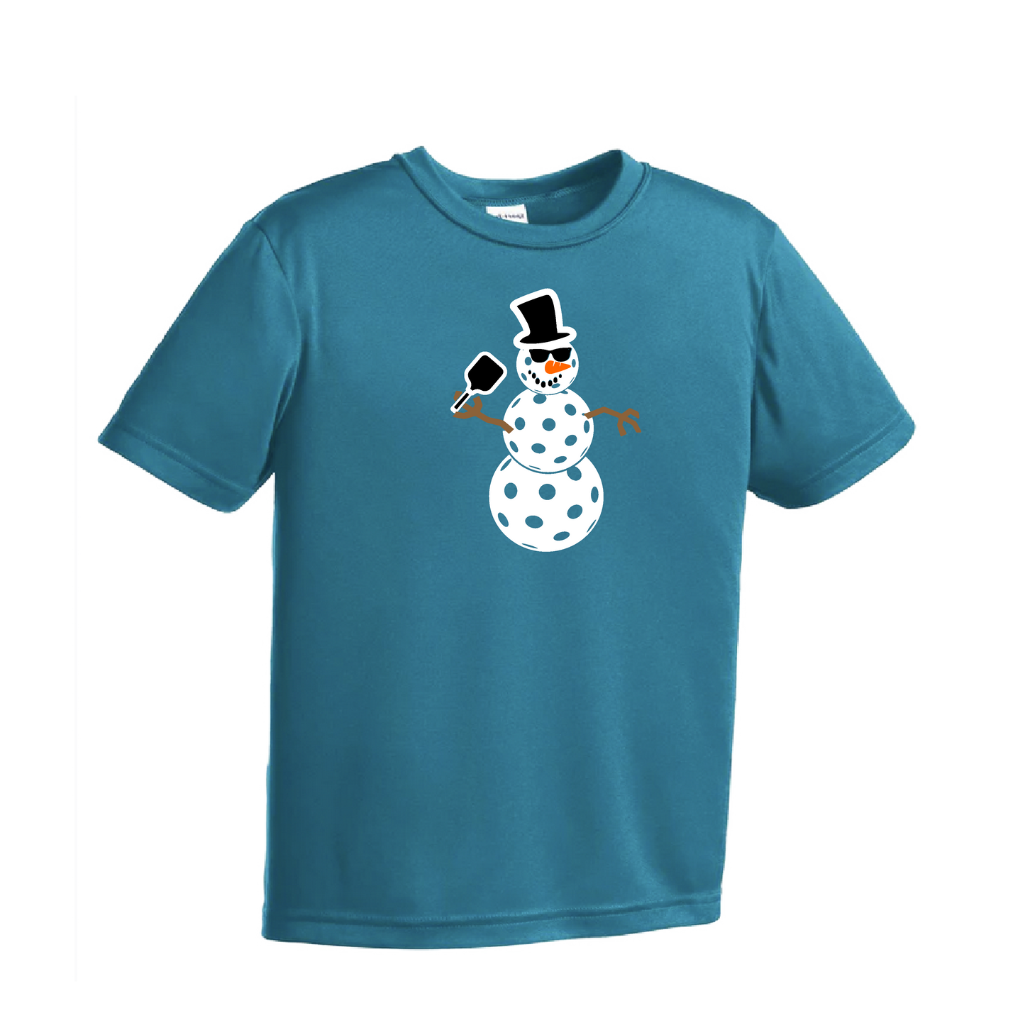 Snowman | Youth Short Sleeve Pickleball Shirts | 100% Polyester