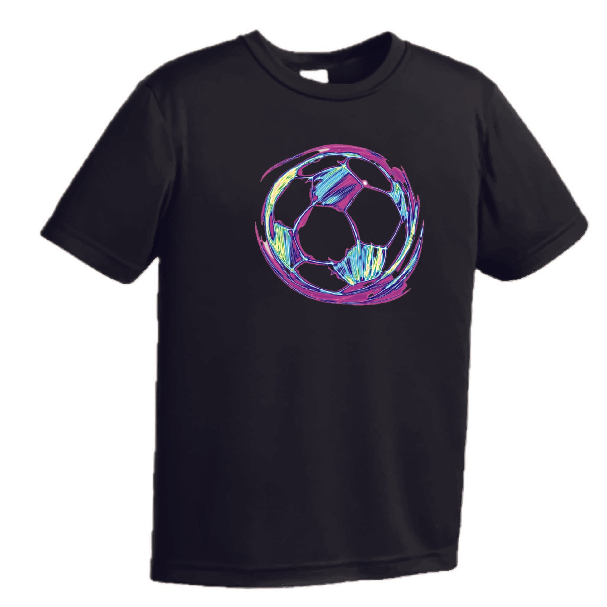 Galactic Soccer Ball | Youth Short Sleeve Soccer T-Shirts | 100% Polyester