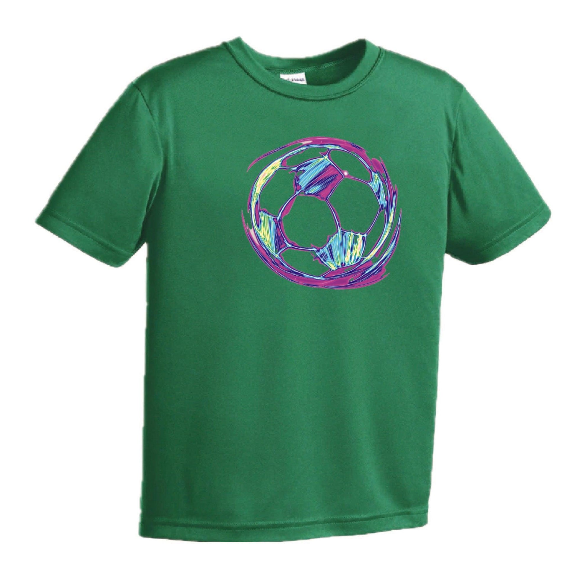 Galactic Soccer Ball | Youth Short Sleeve Soccer T-Shirts | 100% Polyester