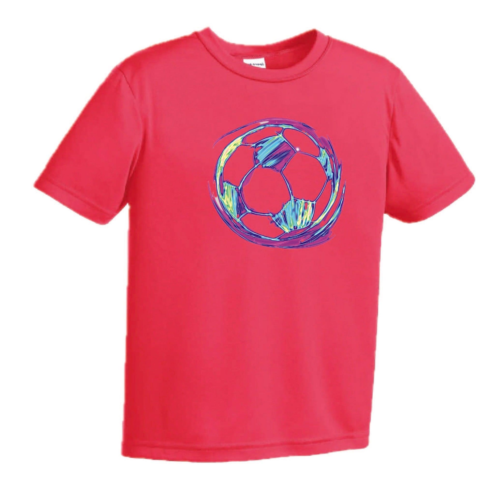 Galactic Soccer Ball | Youth Short Sleeve Soccer T-Shirts | 100% Polyester
