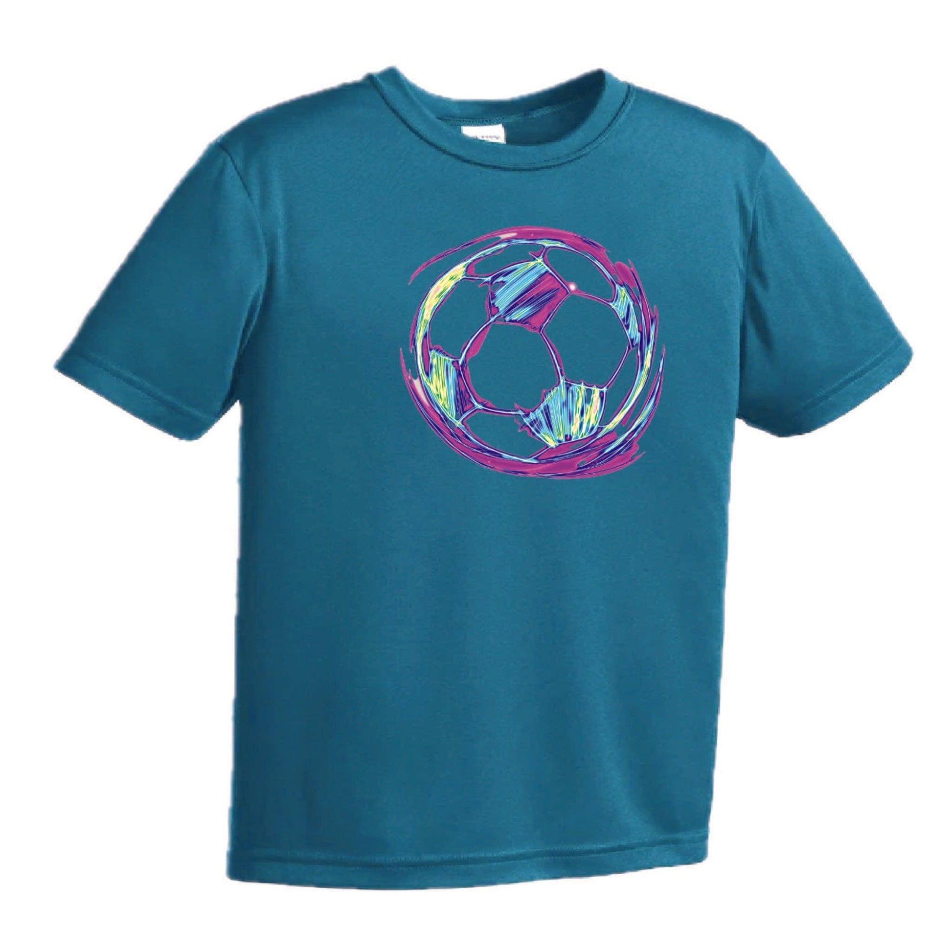 Galactic Soccer Ball | Youth Short Sleeve Soccer T-Shirts | 100% Polyester
