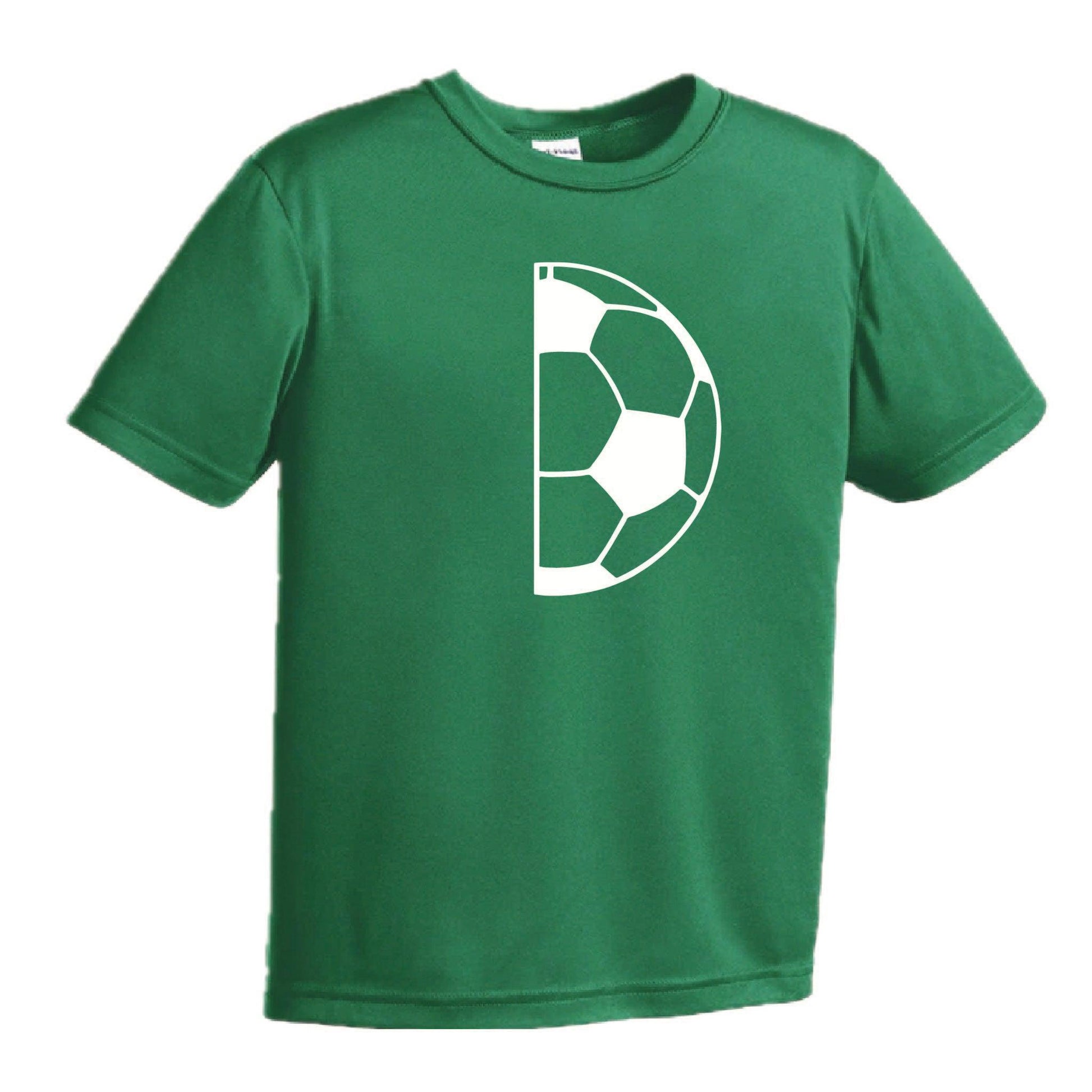 Half Soccer Ball | Youth Short Sleeve Soccer T-Shirts | 100% Polyester
