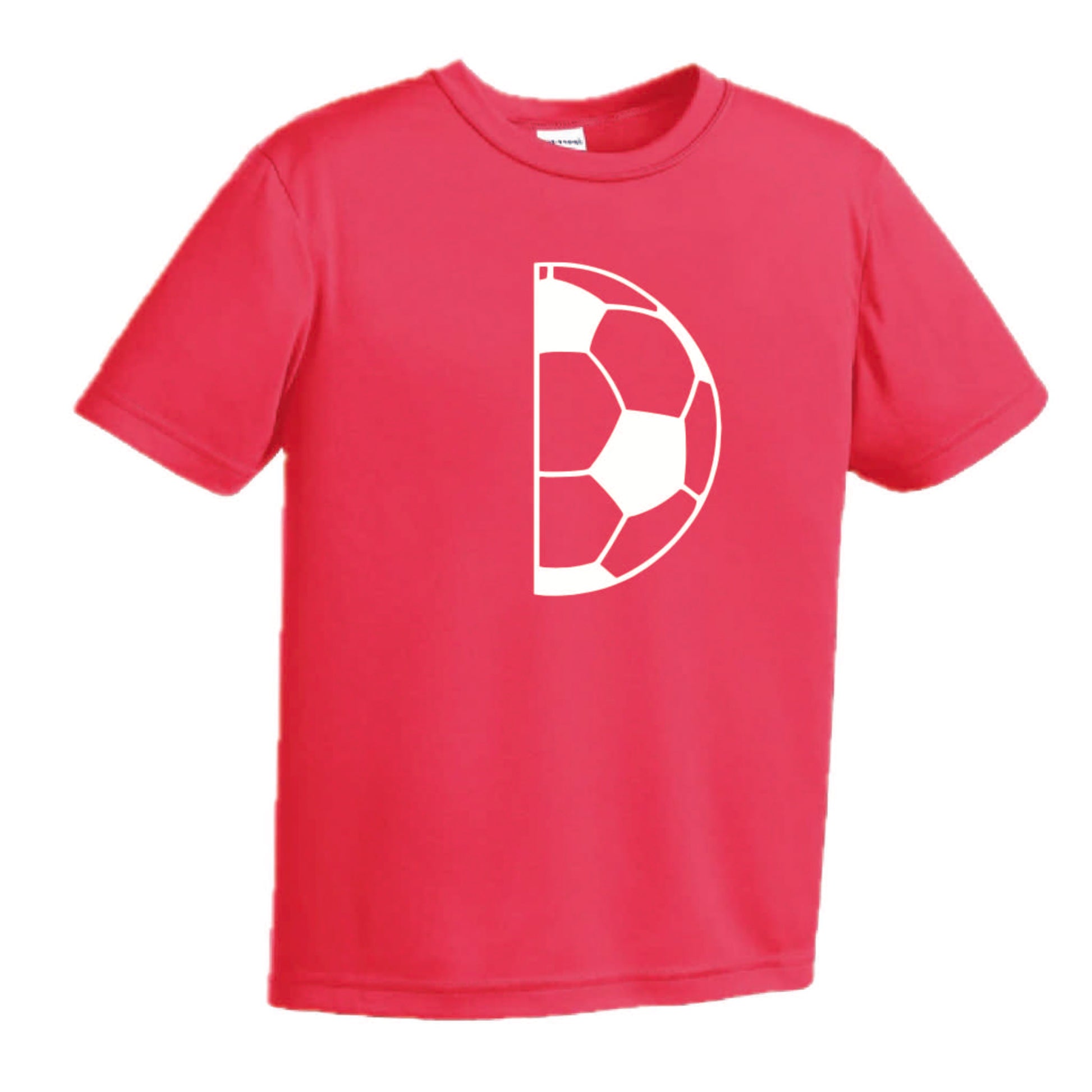 Half Soccer Ball | Youth Short Sleeve Soccer T-Shirts | 100% Polyester