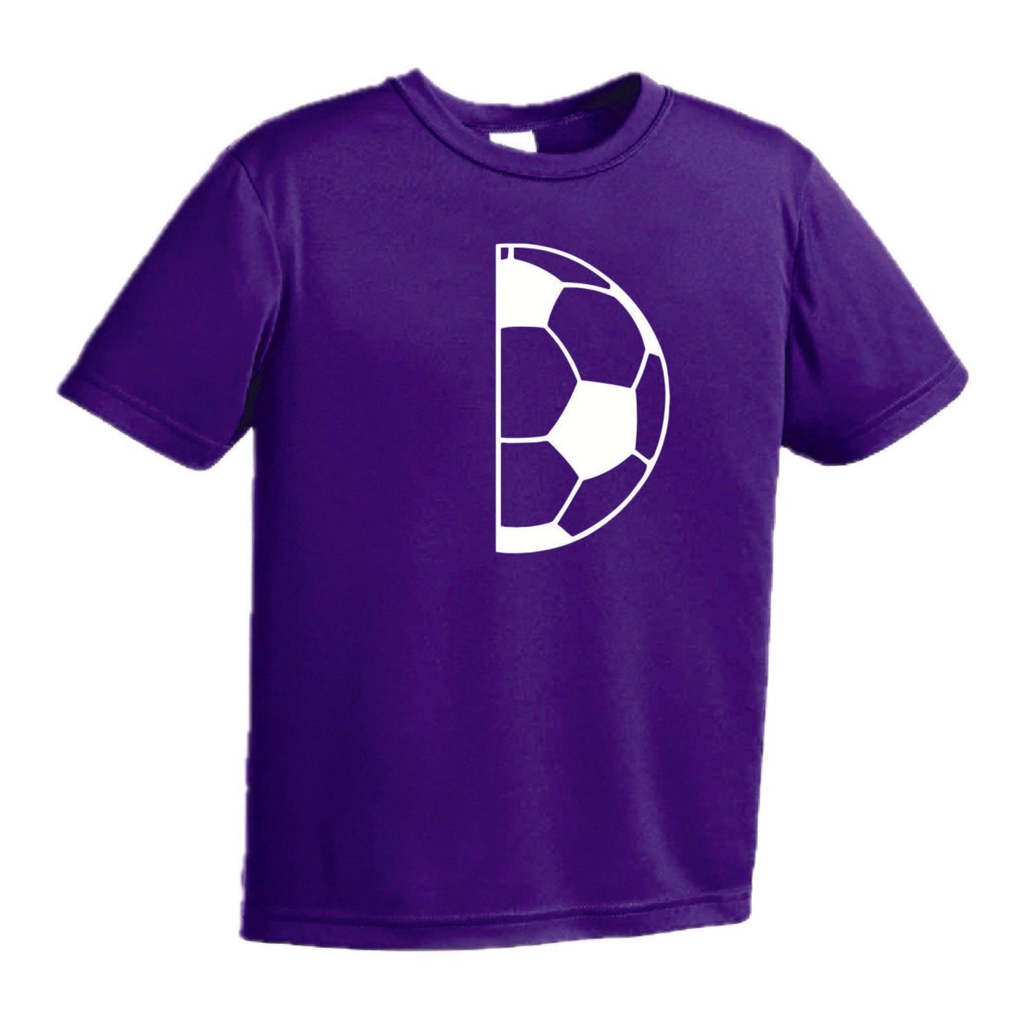 Half Soccer Ball | Youth Short Sleeve Soccer T-Shirts | 100% Polyester