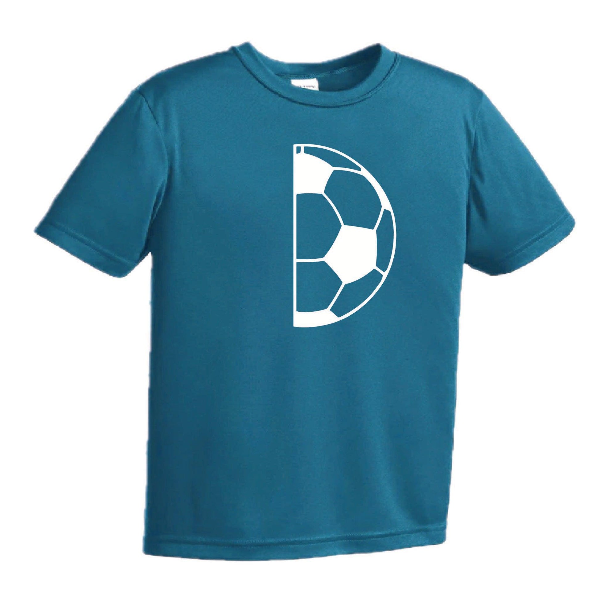 Half Soccer Ball | Youth Short Sleeve Soccer T-Shirts | 100% Polyester