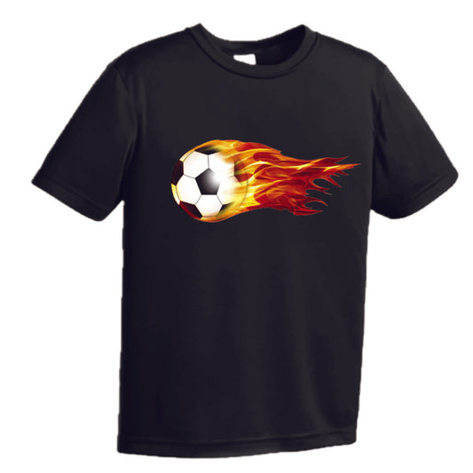 Soccer On Fire | Youth Short Sleeve Soccer T-Shirts | 100% Polyester