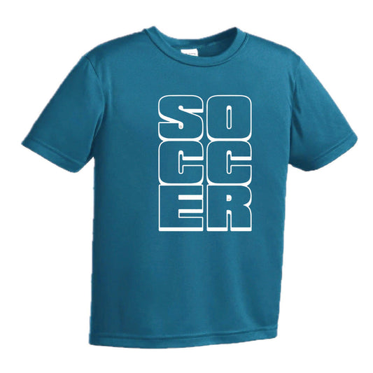Soccer Stacked | Youth Short Sleeve Soccer T-Shirts | 100% Polyester
