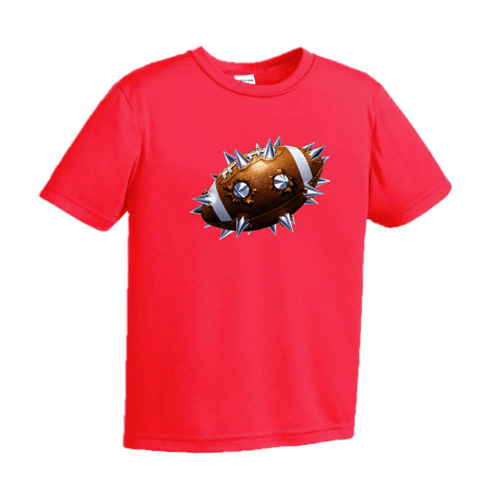 Spiked Football | Youth Short Sleeve Football T-Shirts | 100% Polyester