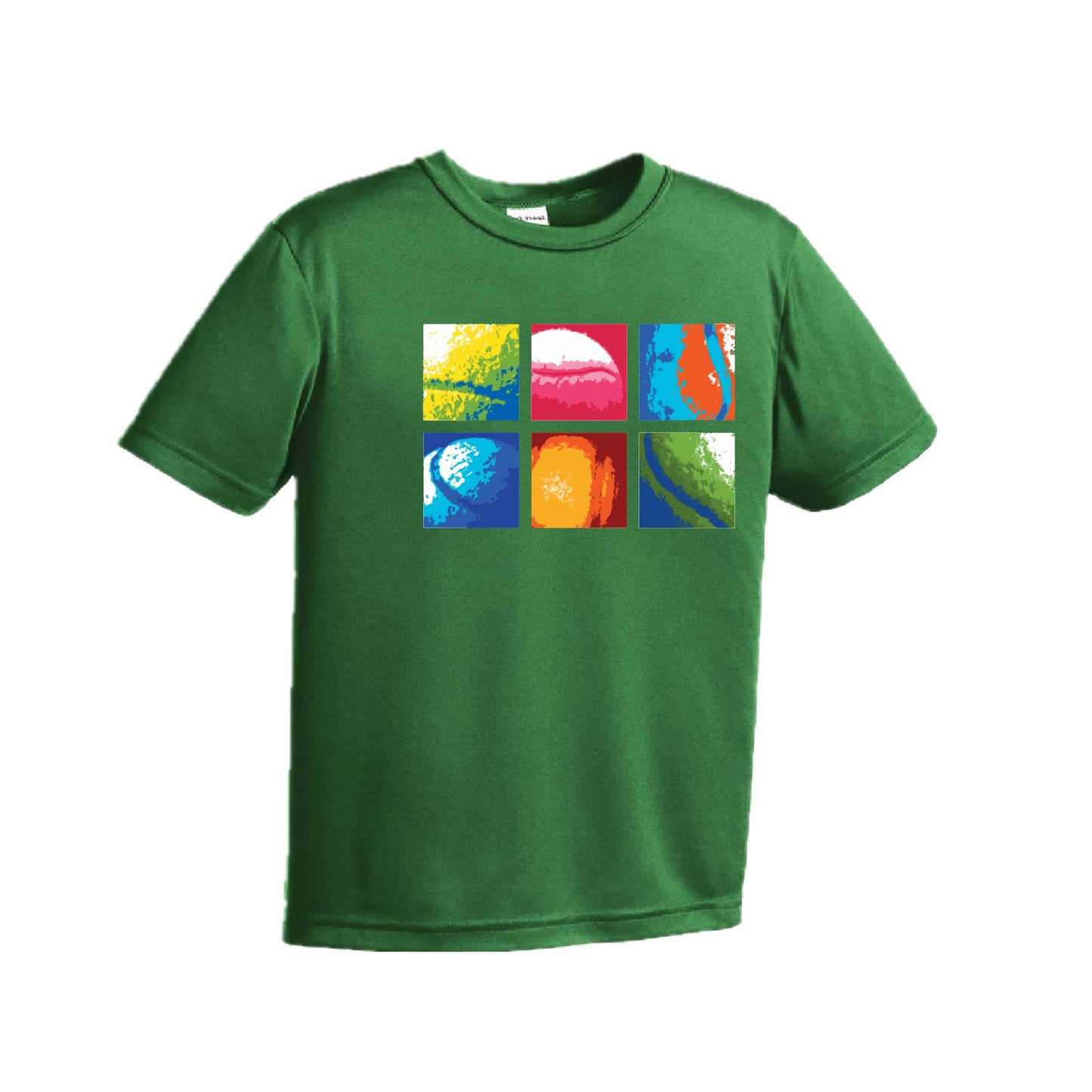 Tennis Stacked | Youth Short Sleeve Tennis Performance T-Shirts | 100% Polyester