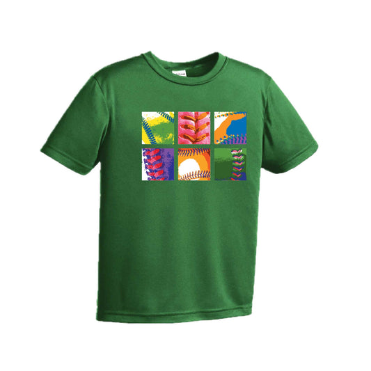 Baseball Squares | Youth Short Sleeve Baseball Performance T-Shirts | 100% Polyester