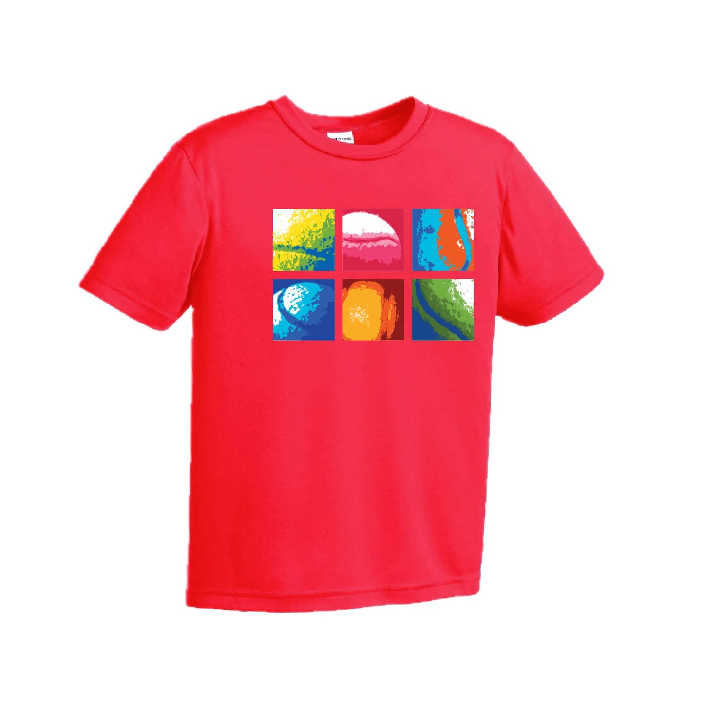 Tennis Stacked | Youth Short Sleeve Tennis Performance T-Shirts | 100% Polyester