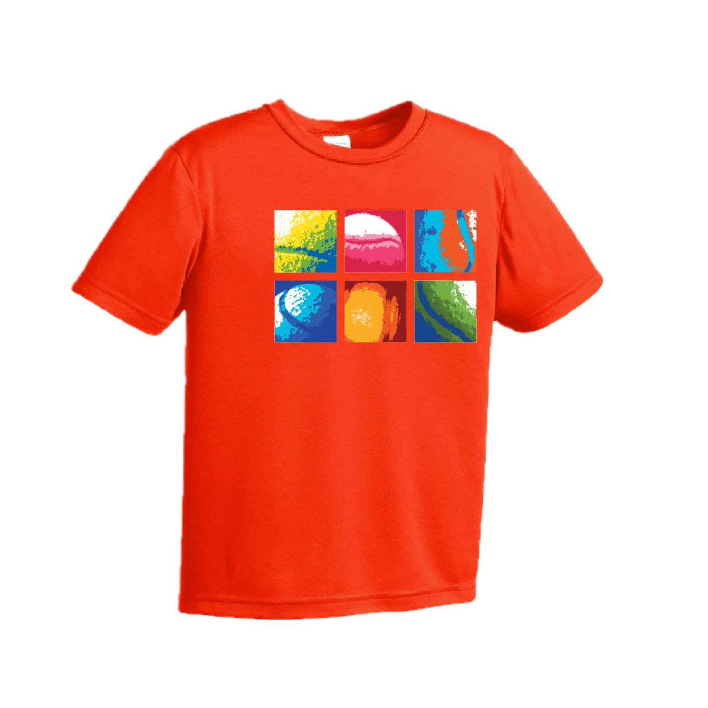 Tennis Stacked | Youth Short Sleeve Tennis Performance T-Shirts | 100% Polyester