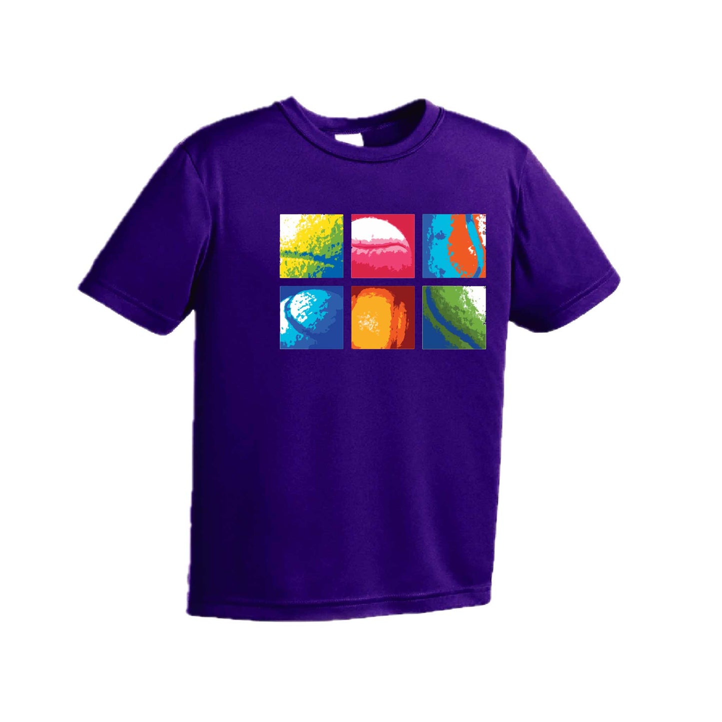 Tennis Stacked | Youth Short Sleeve Tennis Performance T-Shirts | 100% Polyester