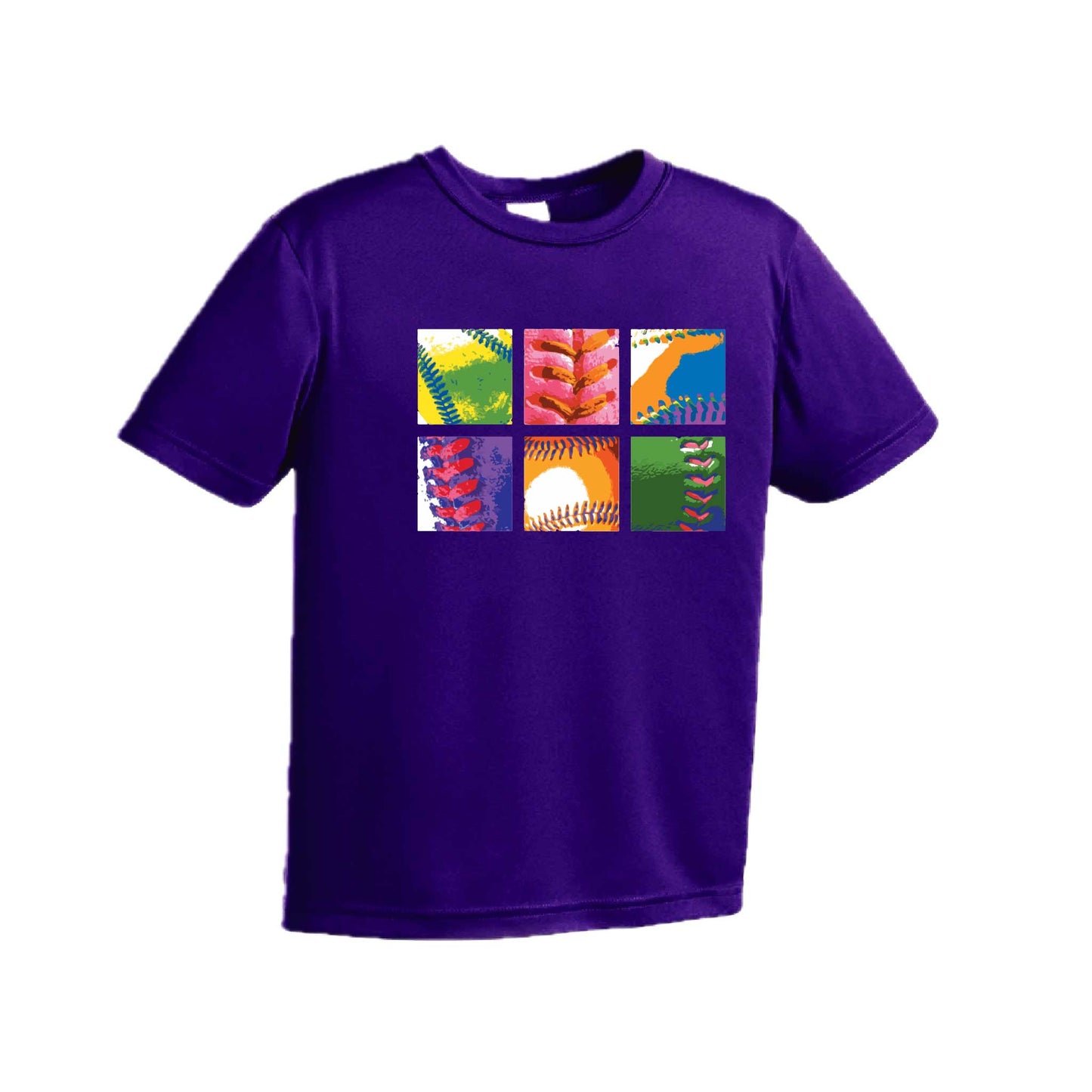Baseball Squares | Youth Short Sleeve Baseball Performance T-Shirts | 100% Polyester