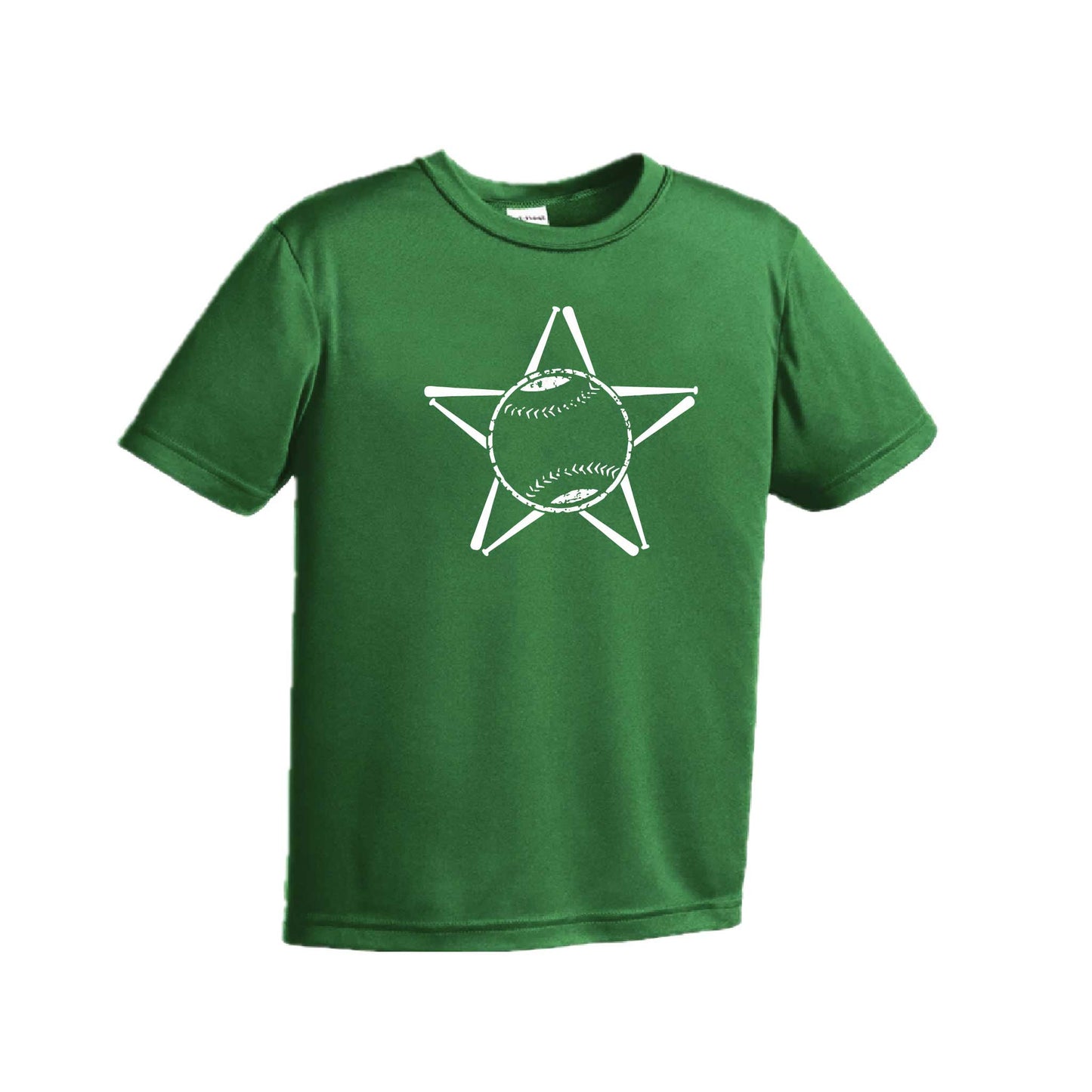 Baseball Star | Youth Short Sleeve Baseball Performance T-Shirts | 100% Polyester