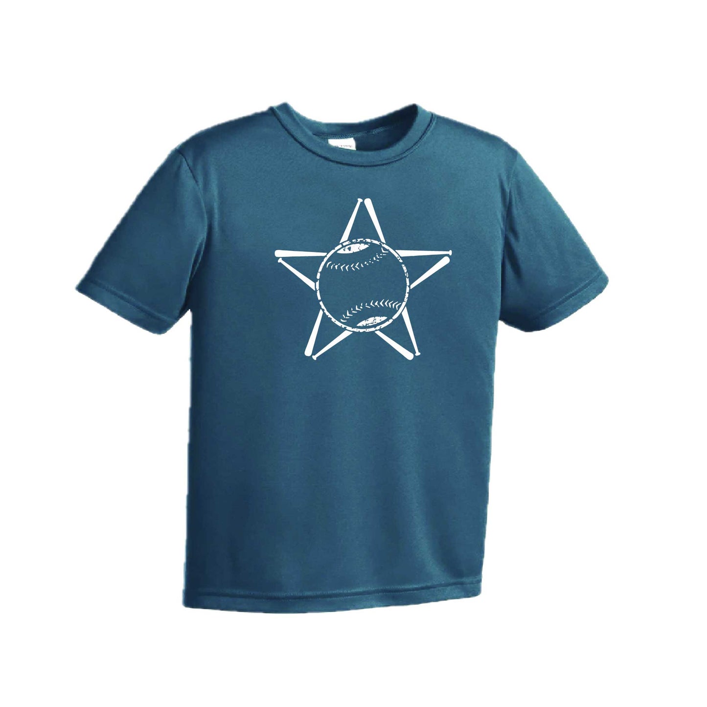 Baseball Star | Youth Short Sleeve Baseball Performance T-Shirts | 100% Polyester