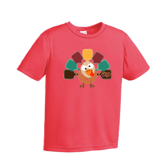 Turkey Pickleball | Youth Short Sleeve Pickleball Shirts | 100% Polyester