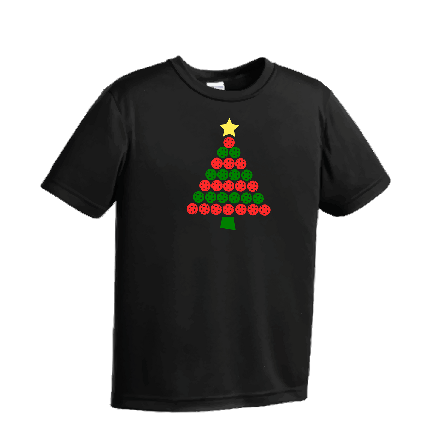 Christmas Tree | Youth Short Sleeve Pickleball Shirts | 100% Polyester