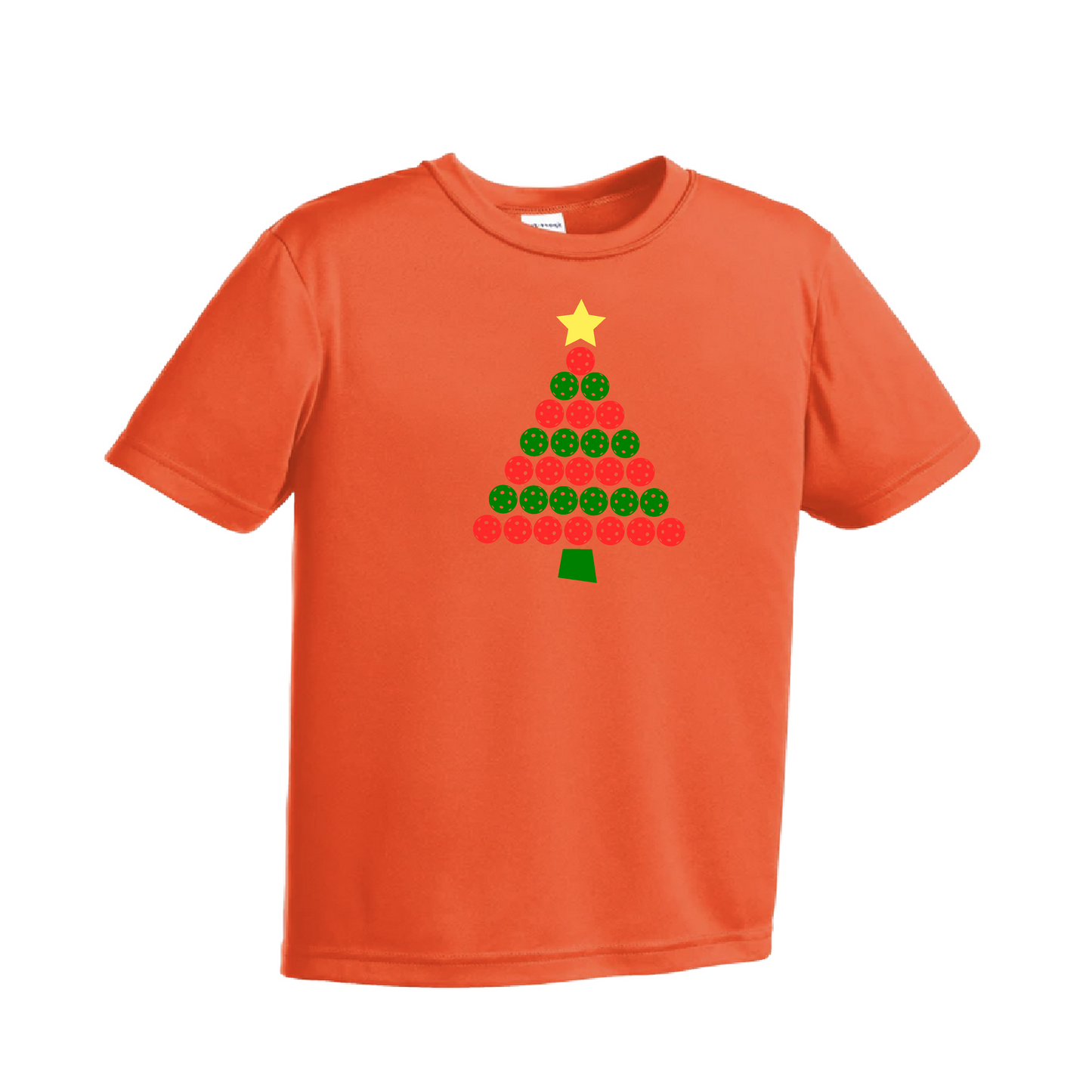 Christmas Tree | Youth Short Sleeve Pickleball Shirts | 100% Polyester